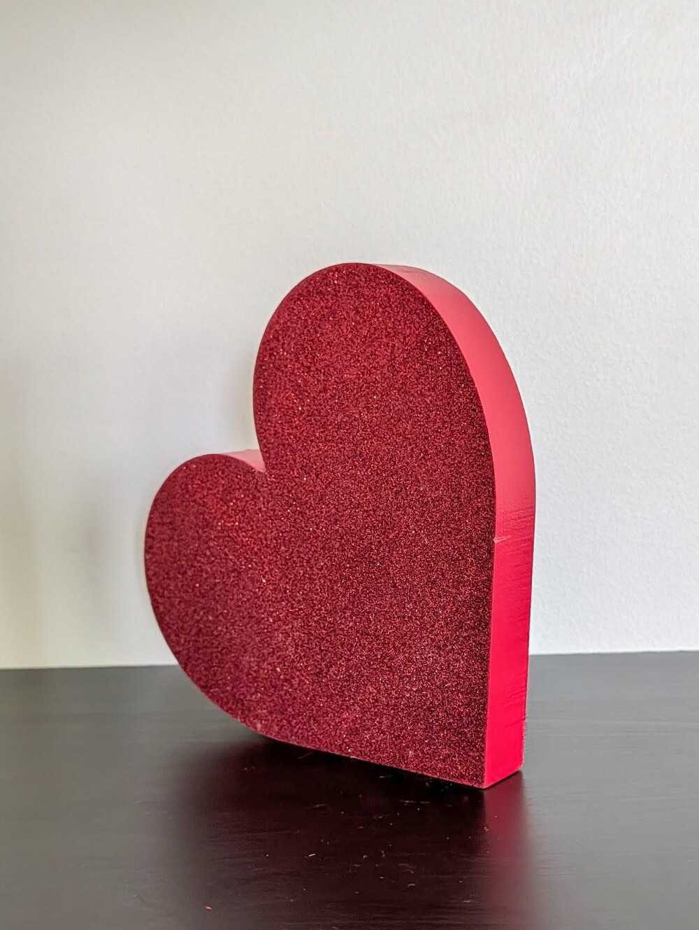 Wooden Glitter Heart - Home Decor, 7 Inch, Valentine's Day